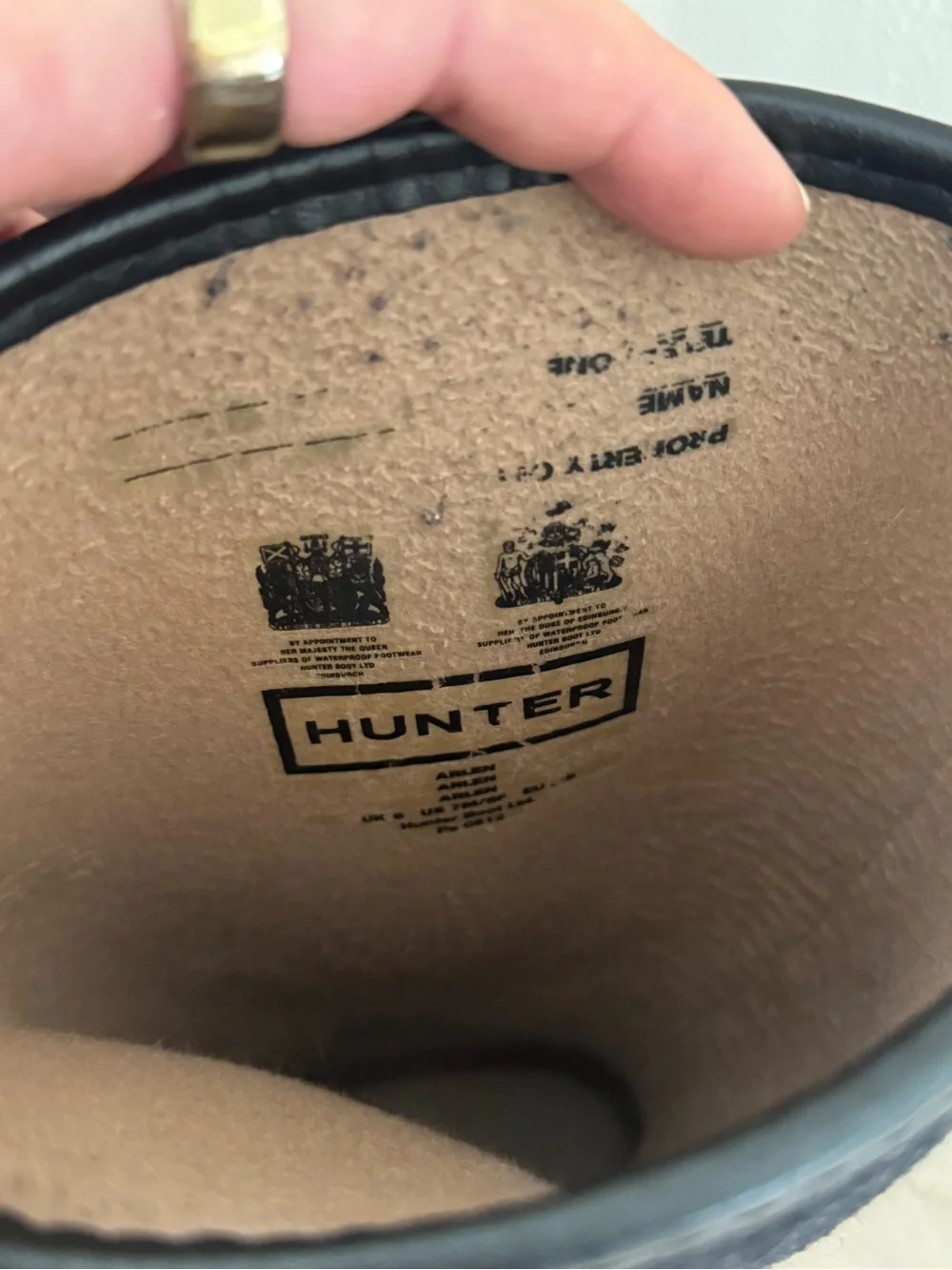 Hunter Arlen Black/Navy Tall Rain Boots